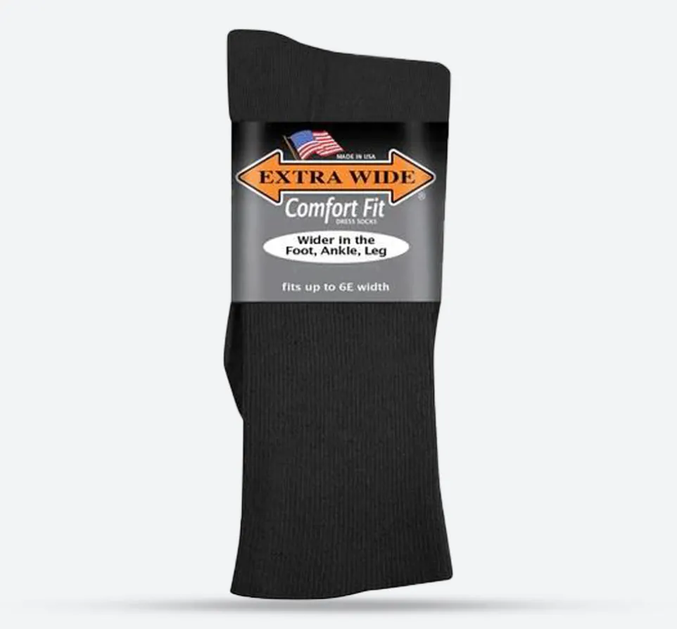 Mens Extra Wide 3801 Dress Socks