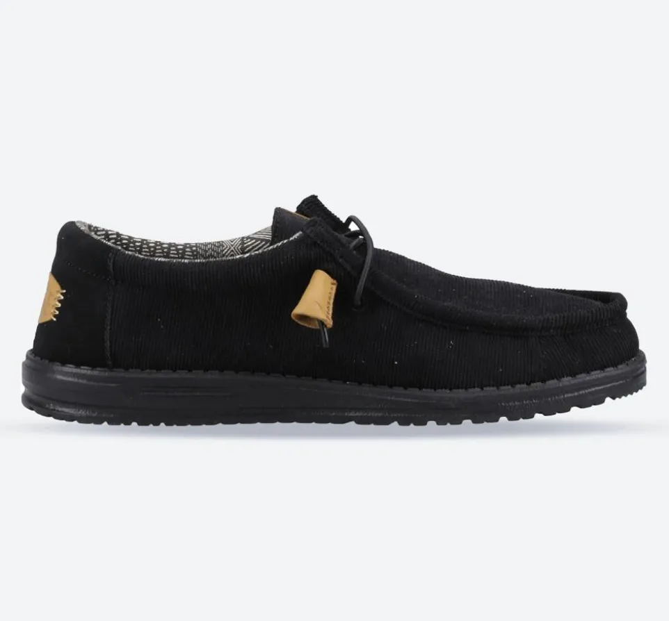 Men's Heydude 40163 Wally Corduroy Classic Slip On Shoes - Black