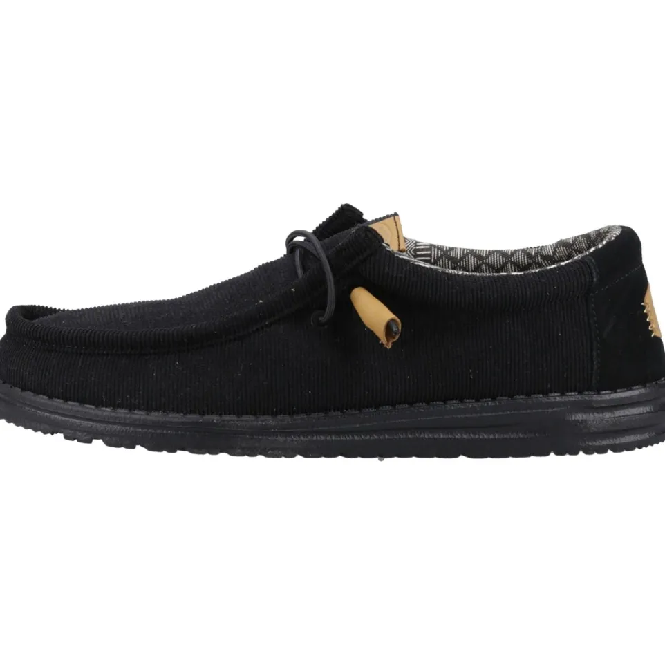 Men's Heydude 40163 Wally Corduroy Classic Slip On Shoes - Black