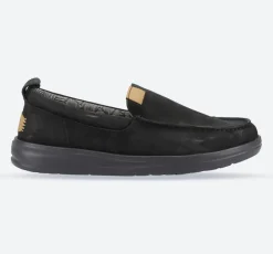 Men's Heydude 40173 Wally Grip Moc Craft Leather Shoes - Black