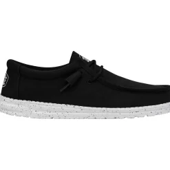 Men's Heydude 40009 Wally Slub Classic Slip On Shoes - Black