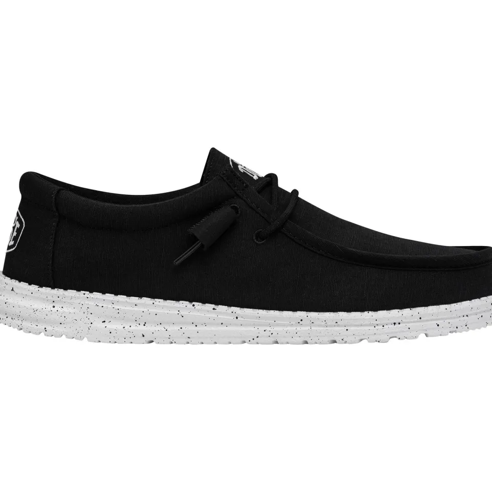 Men's Heydude 40009 Wally Slub Classic Slip On Shoes - Black