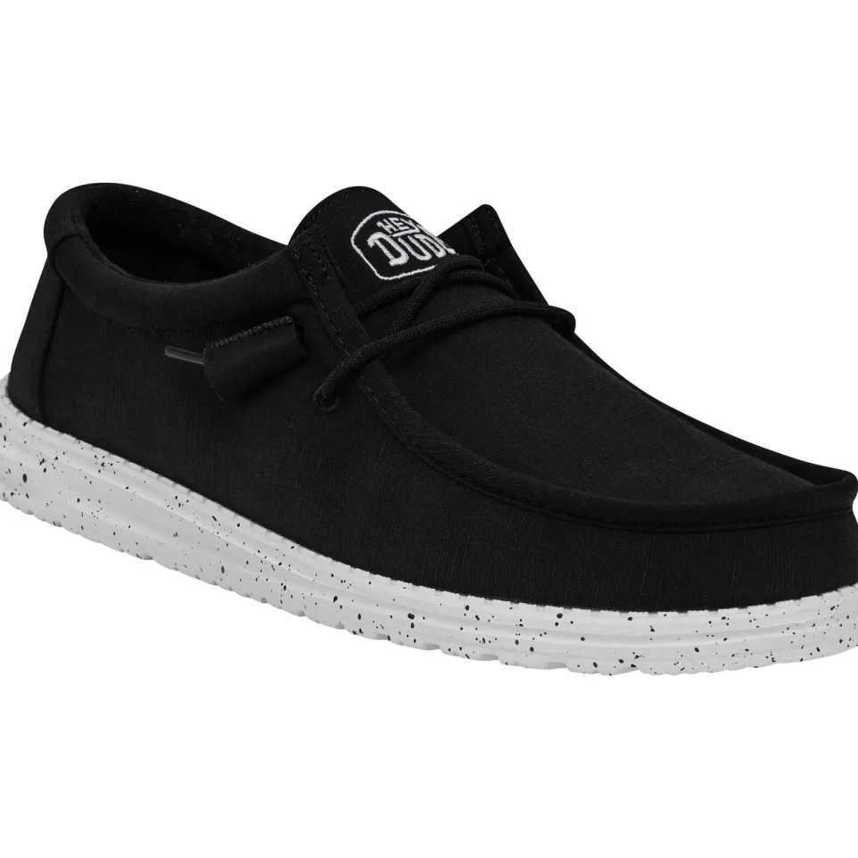Men's Heydude 40009 Wally Slub Classic Slip On Shoes - Black