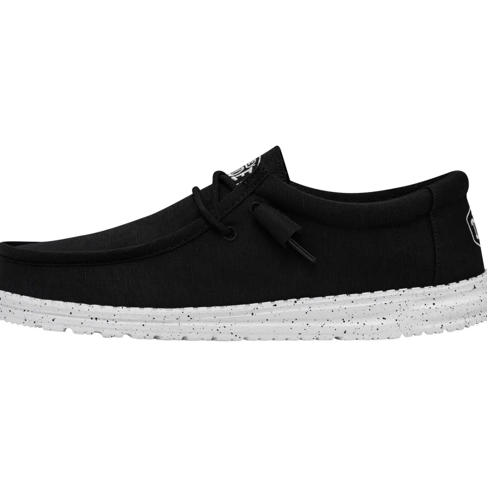 Men's Heydude 40009 Wally Slub Classic Slip On Shoes - Black