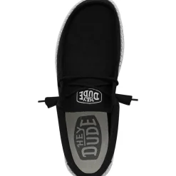 Men's Heydude 40009 Wally Slub Classic Slip On Shoes - Black