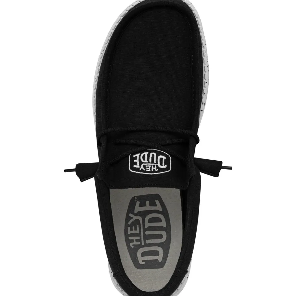 Men's Heydude 40009 Wally Slub Classic Slip On Shoes - Black