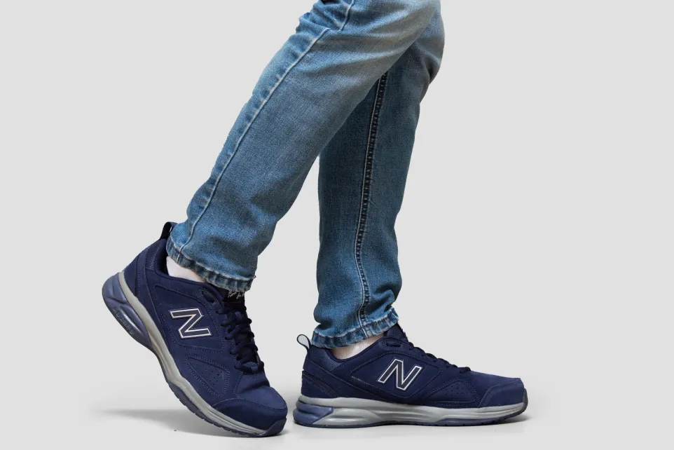 Mens New Balance Wide Fit MX624NV4 Navy Trainers - By Wide Fit Shoes ABZORB