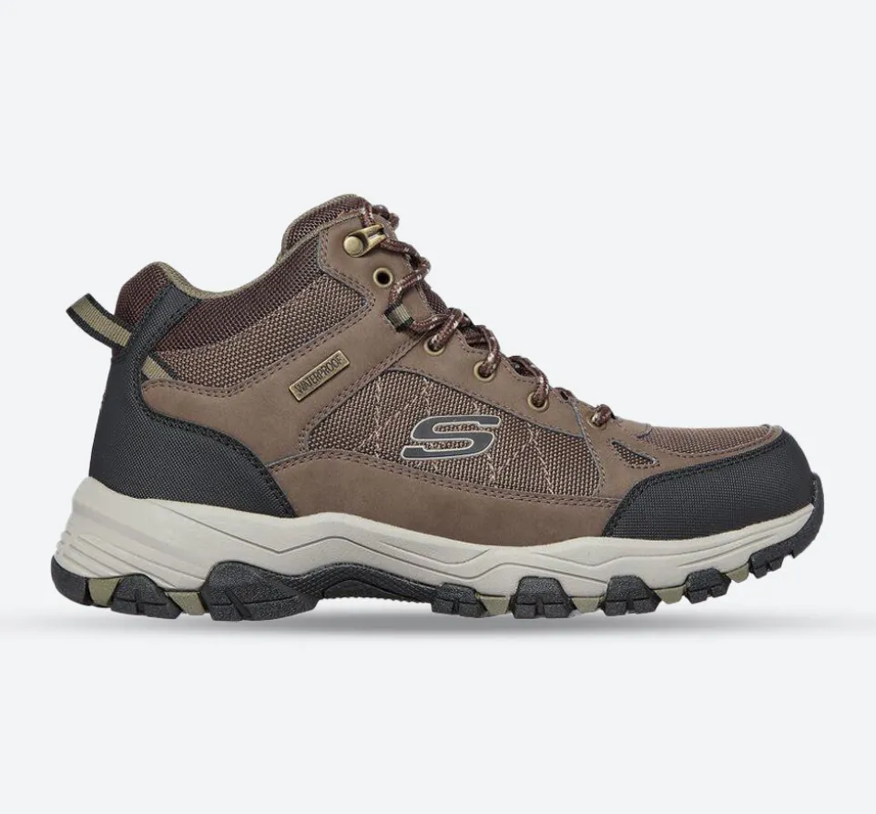 Men's Relaxed Fit Skechers 204477 Selmen Melano Hiking Boots - Chocolate