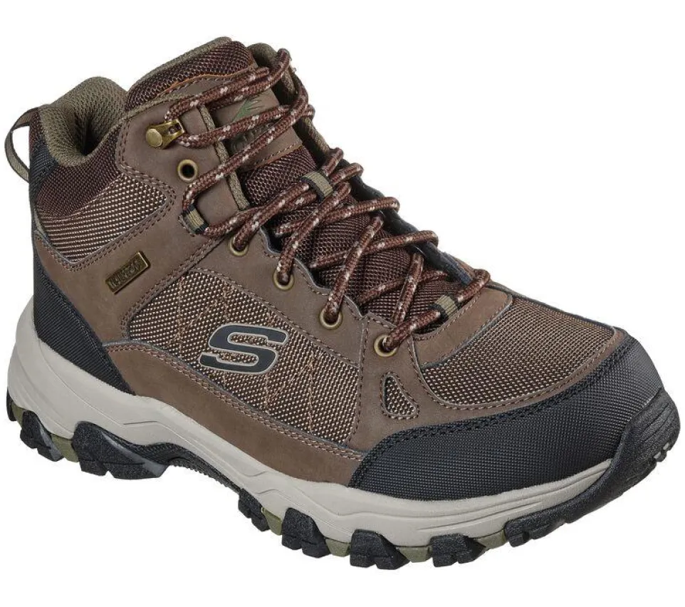 Men's Relaxed Fit Skechers 204477 Selmen Melano Hiking Boots - Chocolate