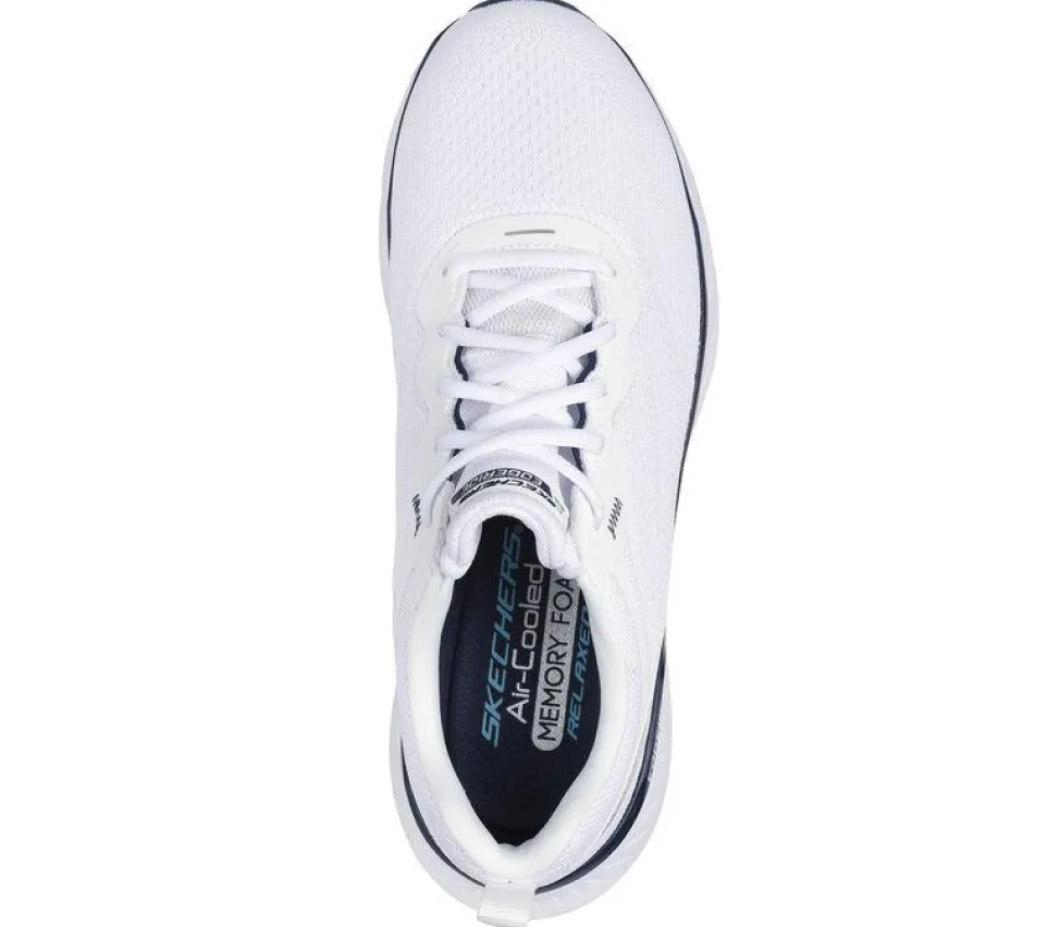 Men's Relaxed Fit Skechers 232836 Edgeride Exxo Trainers - White Navy