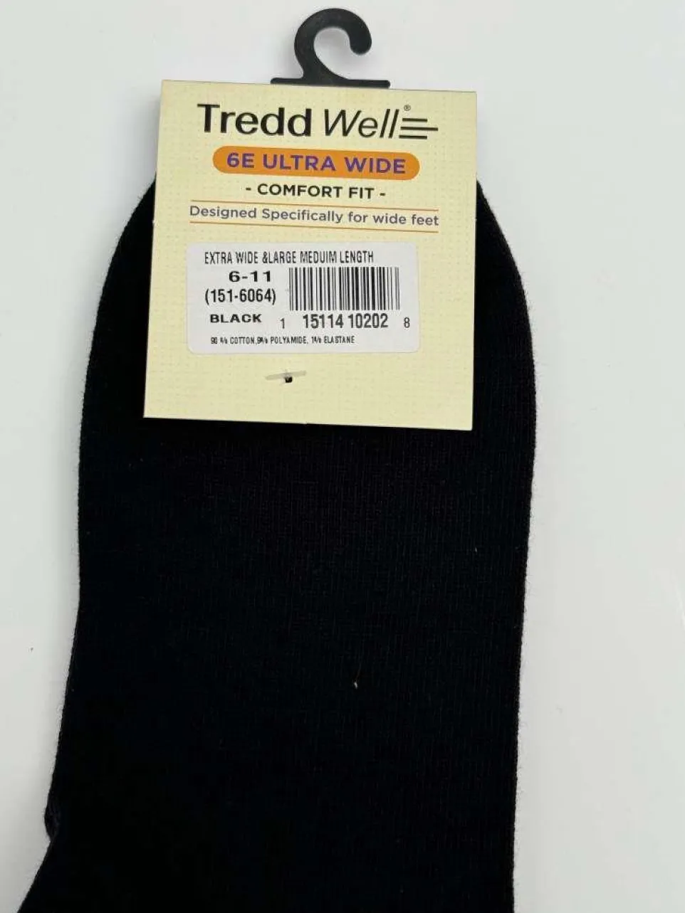 Mens Tredd Well 151-6064 Cotton Wide Fit Crew Socks