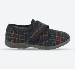 Mens Wide Fit DB Tartan Slippers