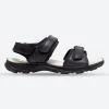 Mens Wide Fit James Leather Sandals by Tredd Well - Black