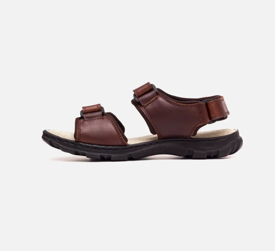 Mens Wide Fit James Leather Sandals by Tredd Well