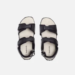 Mens Wide Fit James Leather Sandals by Tredd Well - Black