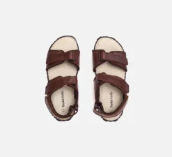 Mens Wide Fit James Leather Sandals by Tredd Well - Brown
