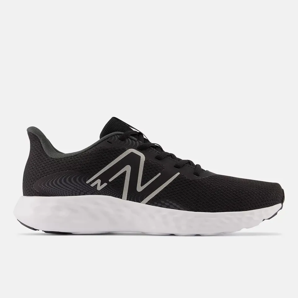 Men's Wide Fit New Balance M411LB3 Walking and Running Trainers - Black/White