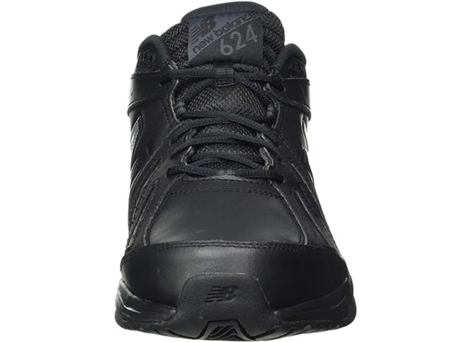 Mens Wide Fit New Balance 624V5 Black Trainers ABZORB