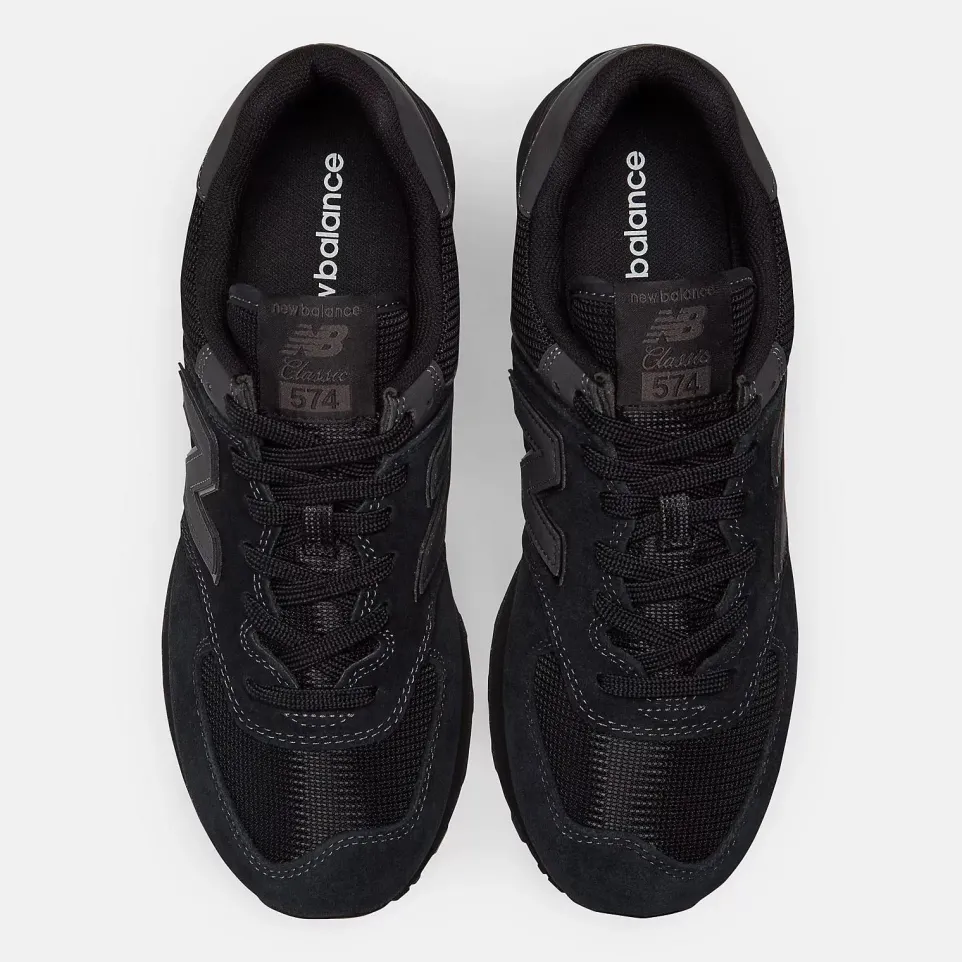 Men's Wide Fit New Balance ML574EVE Running Trainers - Exclusive - Black