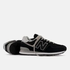Men's Wide Fit New Balance ML574EVB Running Trainers - Exclusive - Black/White ENCAP