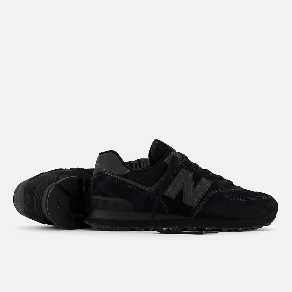 Men's Wide Fit New Balance ML574EVE Running Trainers - Exclusive - Black