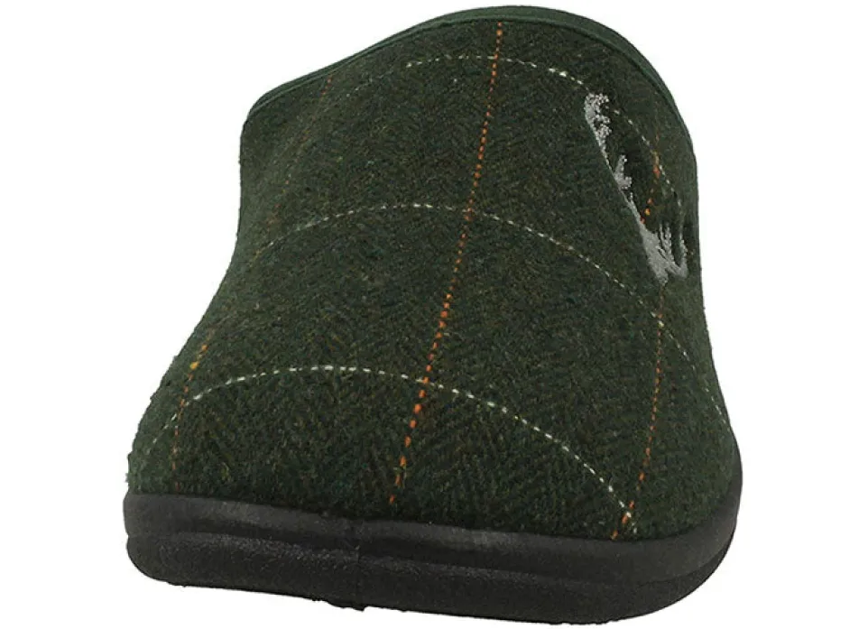 Mens Wide Fit Padders Stag Mule Slippers