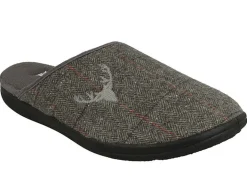 Mens Wide Fit Padders Stag Mule Slippers
