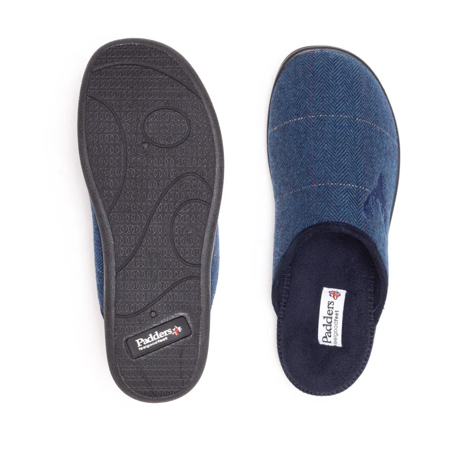 Mens Wide Fit Padders Stag Mule Slippers