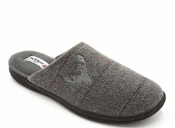 Mens Wide Fit Padders Stag Mule Slippers