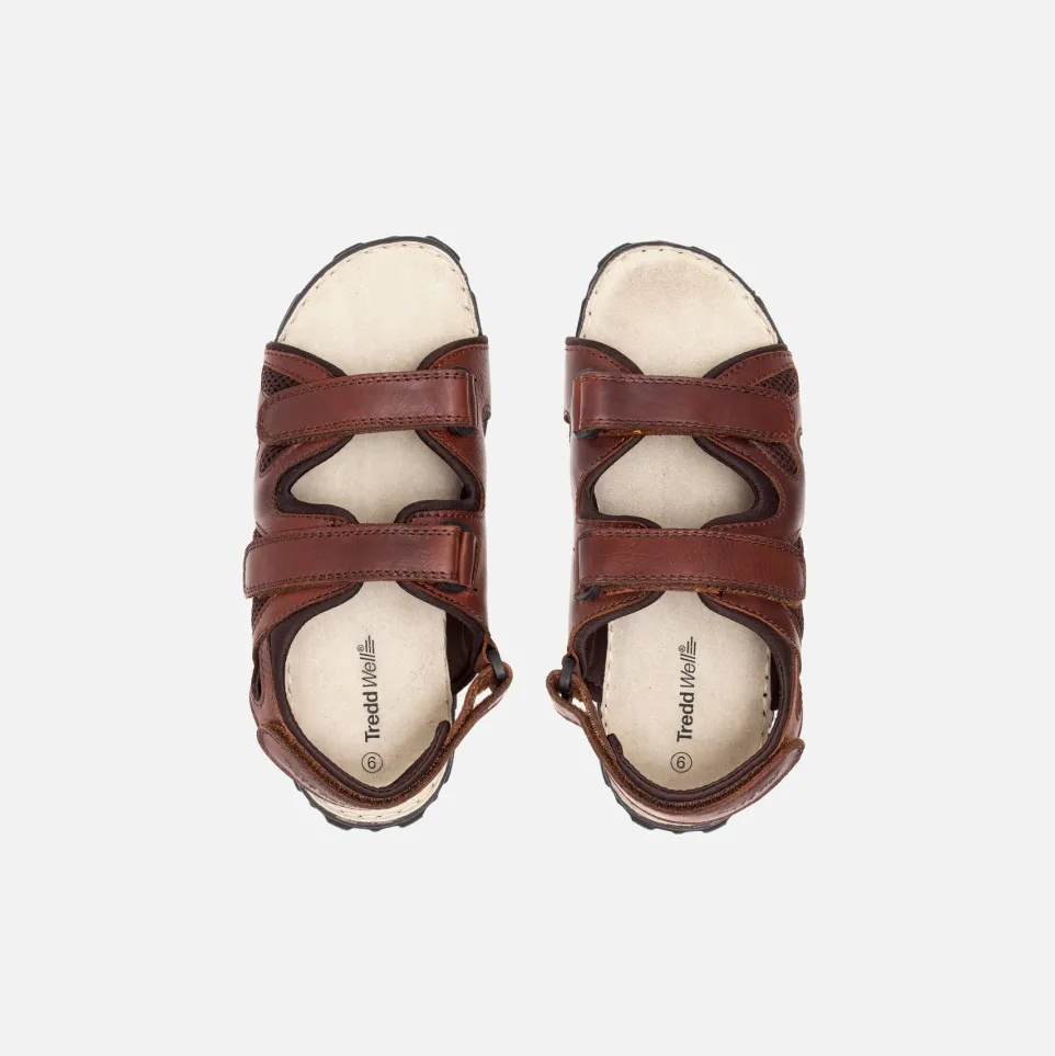 Mens Wide Fit Sandals Ashley Sandals by Tredd Well - Brown