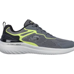 Men's Wide Fit Skechers 232674 2.0 - Andal Trainers - Charcoal/Lime
