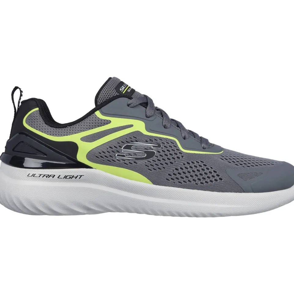 Men's Wide Fit Skechers 232674 2.0 - Andal Trainers - Charcoal/Lime