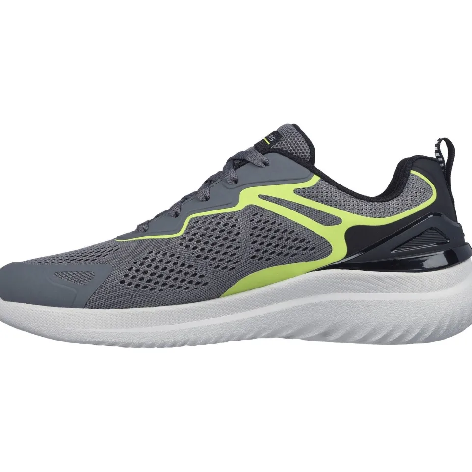 Men's Wide Fit Skechers 232674 2.0 - Andal Trainers - Charcoal/Lime