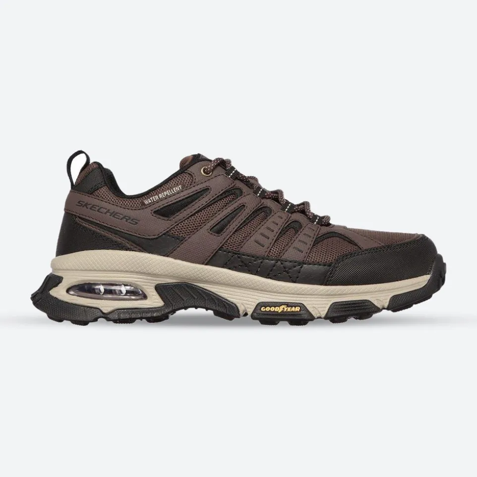 Men's Wide Fit Skechers 237214 Air Envoy Water Repellent outdoor Walking Trainers - Brown/Black