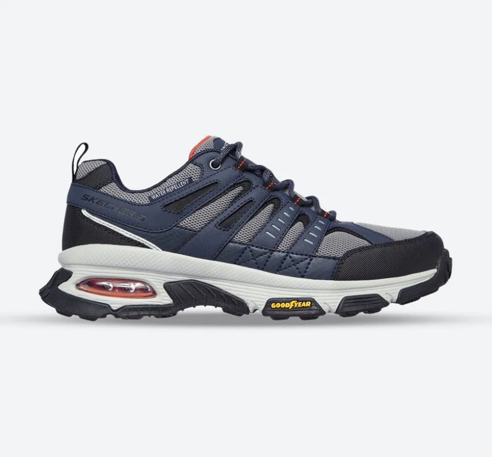 Men's Wide Fit Skechers 237214 Air Envoy Water Repellent outdoor Walking Trainers - Navy/Grey