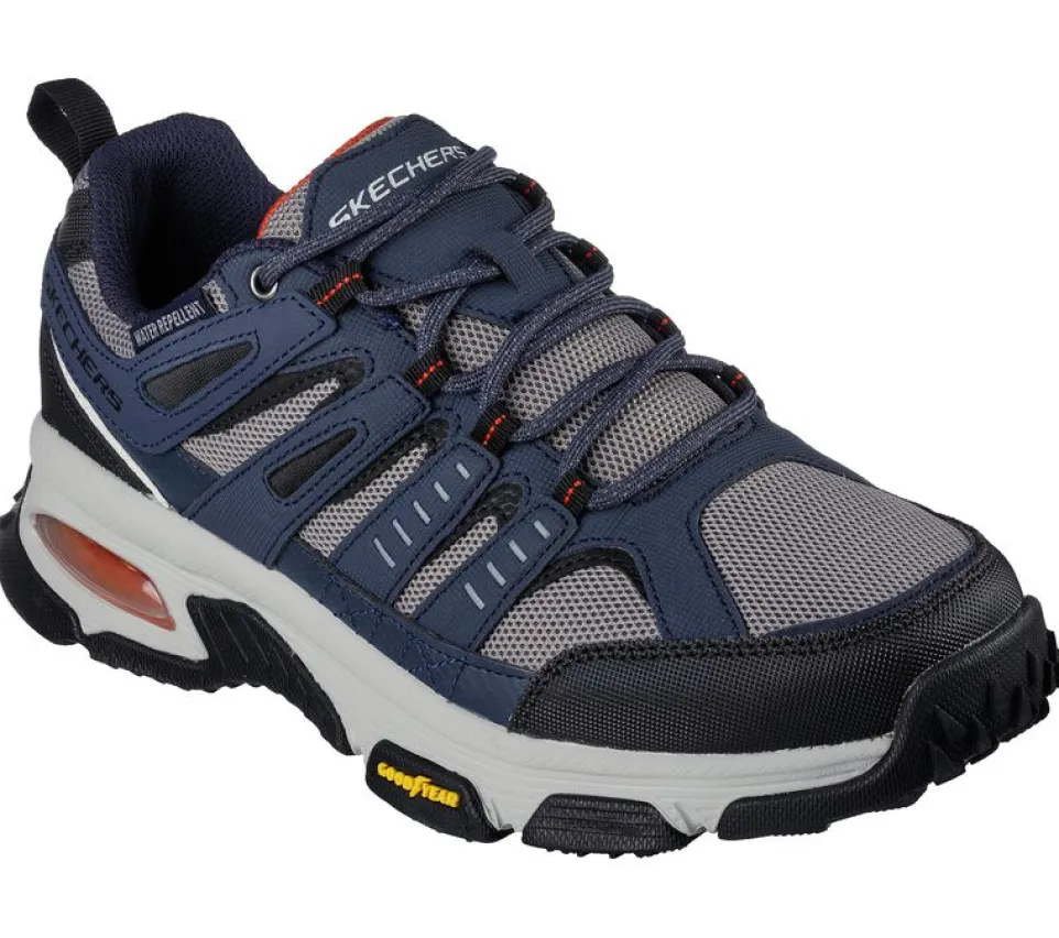 Men's Wide Fit Skechers 237214 Air Envoy Water Repellent outdoor Walking Trainers - Navy/Grey