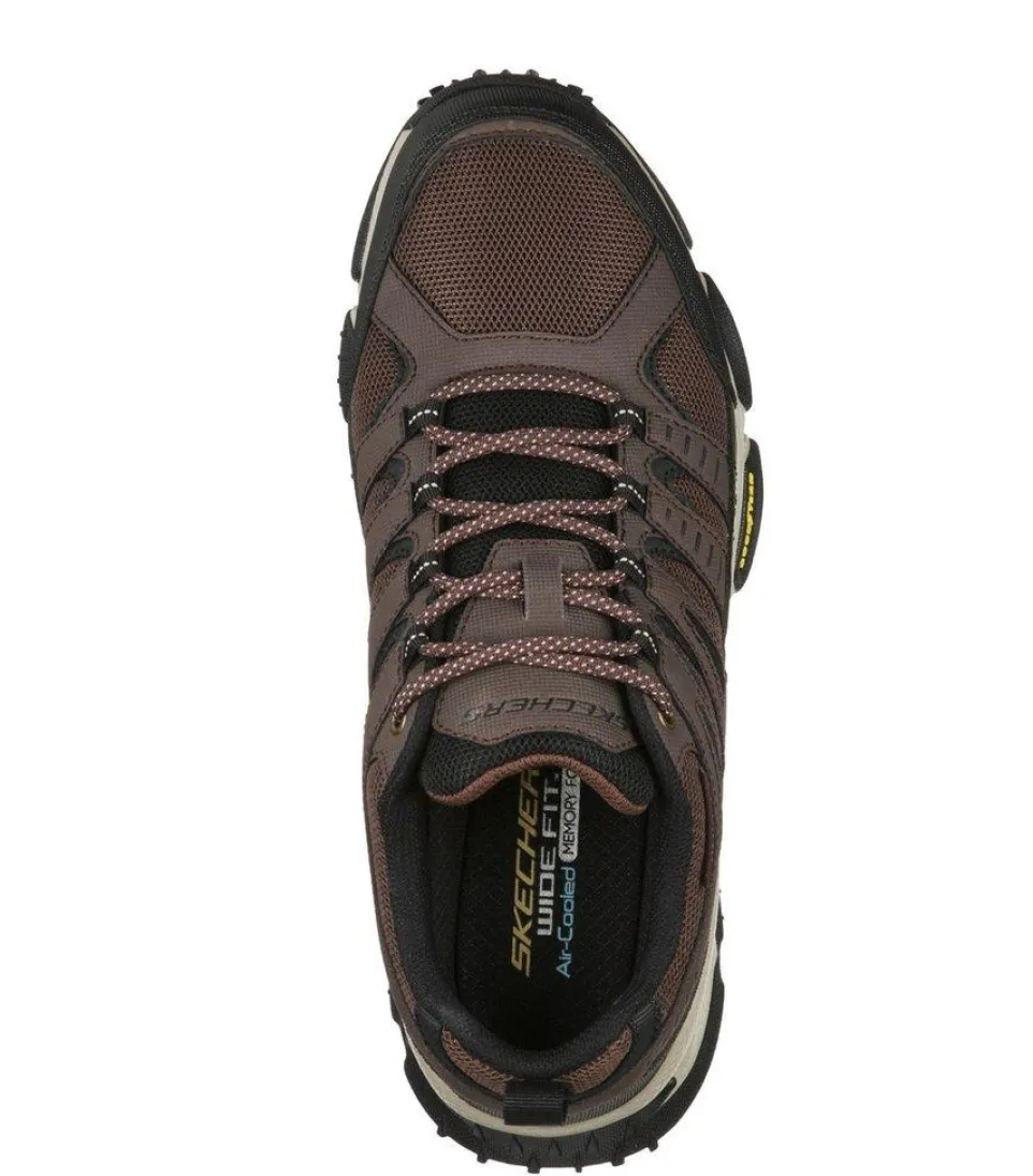 Men's Wide Fit Skechers 237214 Air Envoy Water Repellent outdoor Walking Trainers - Brown/Black