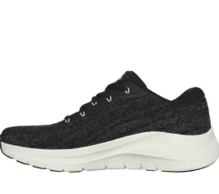 Men's Wide Fit Skechers 232701 Arch Fit 2.0 Road Wave Walking Trainers - Black