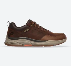 Men's Wide Fit Skechers 210021 Benago Hombre Walking Trainers - Dark Brown