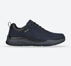 Men's Wide Fit Skechers 210021 Benago Hombre Walking Trainers - Navy
