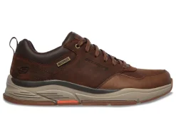 Men's Wide Fit Skechers 210021 Benago Hombre Walking Trainers - Dark Brown