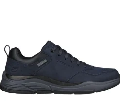 Men's Wide Fit Skechers 210021 Benago Hombre Walking Trainers - Navy