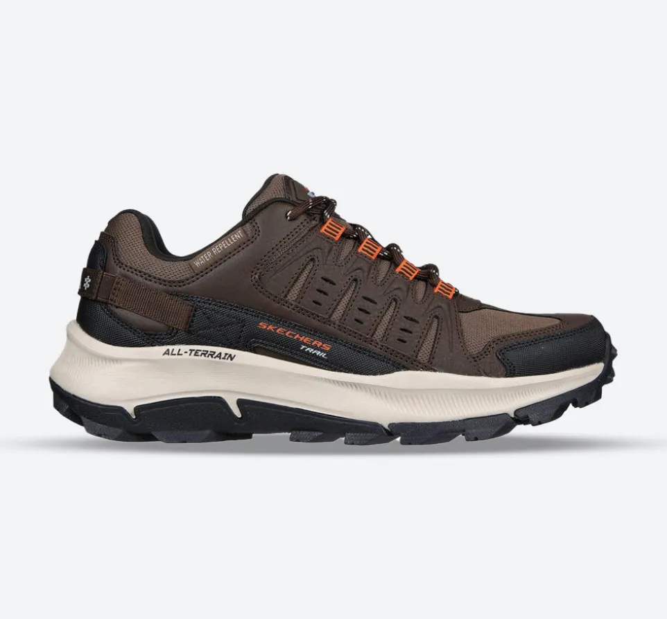 Men's Wide Fit Skechers 237501 Equalizer 5.0 Trail-Solix Walking Trainers - Brown/Orange