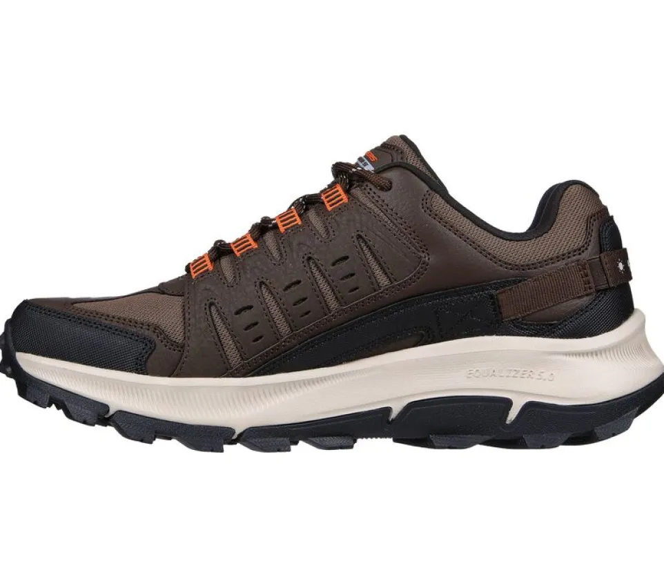 Men's Wide Fit Skechers 237501 Equalizer 5.0 Trail-Solix Walking Trainers - Brown/Orange