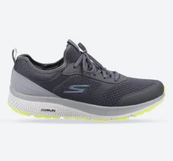 Men's Wide Fit Skechers 220102 GOrun Consistent Trainers - Charcoal/Lime