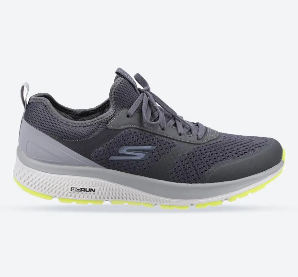 Men's Wide Fit Skechers 220102 GOrun Consistent Trainers - Charcoal/Lime