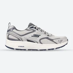 Men's Wide Fit Skechers 220034 Go Run Consistent Running Trainers - Grey/Navy - Goga Mat