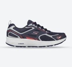 Men's Wide Fit Skechers 220034 Go Run Consistent Running Trainers - Navy/Red - Goga Mat