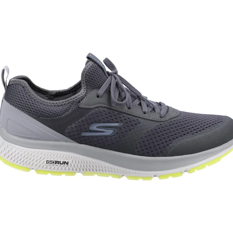 Men's Wide Fit Skechers 220102 GOrun Consistent Trainers - Charcoal/Lime