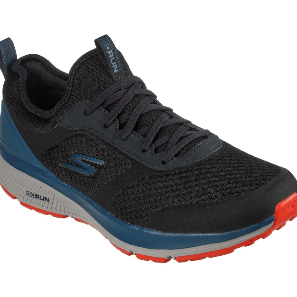 Men's Wide Fit Skechers 220102 GOrun Consistent Trainers - Black/Blue